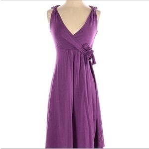 Athleta Leto dress purple faux wrap side tie twisted straps sleeveless